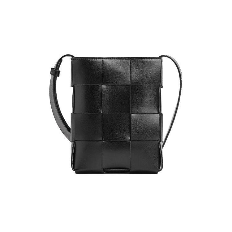 

Bottega Veneta Cassette Intrecciato Woven Calfskin Shoulder Crossbody Phone Bag Small Unisex bags Black 729298VBWD38803 Basic Set (Bag+Dust Bag)