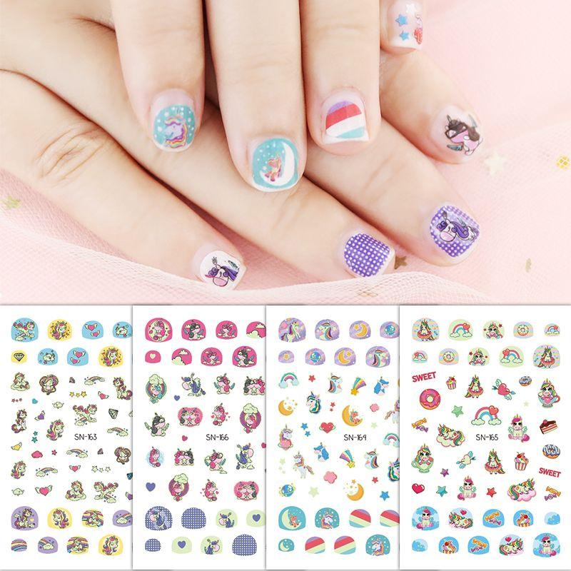 

Светящаяся наклейка на ногти «Единорог», милая мультяшная детская светящаяся наклейка на ногти, водонепроницаемая, экологически чистая, безопасная и без запаха Unicorn nail stickers A- 4