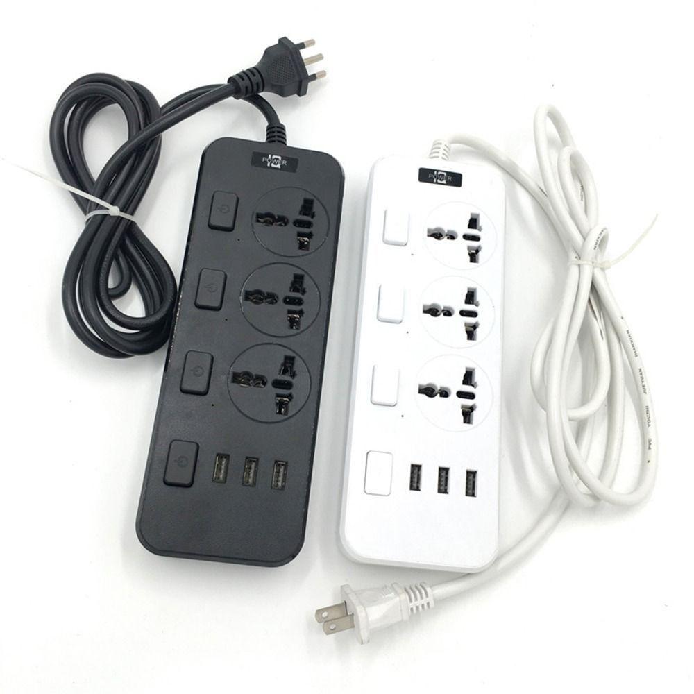 Universal Power Strips 2500W Flat Outlet Extender Cord Durable Electric Plug Socket  Home