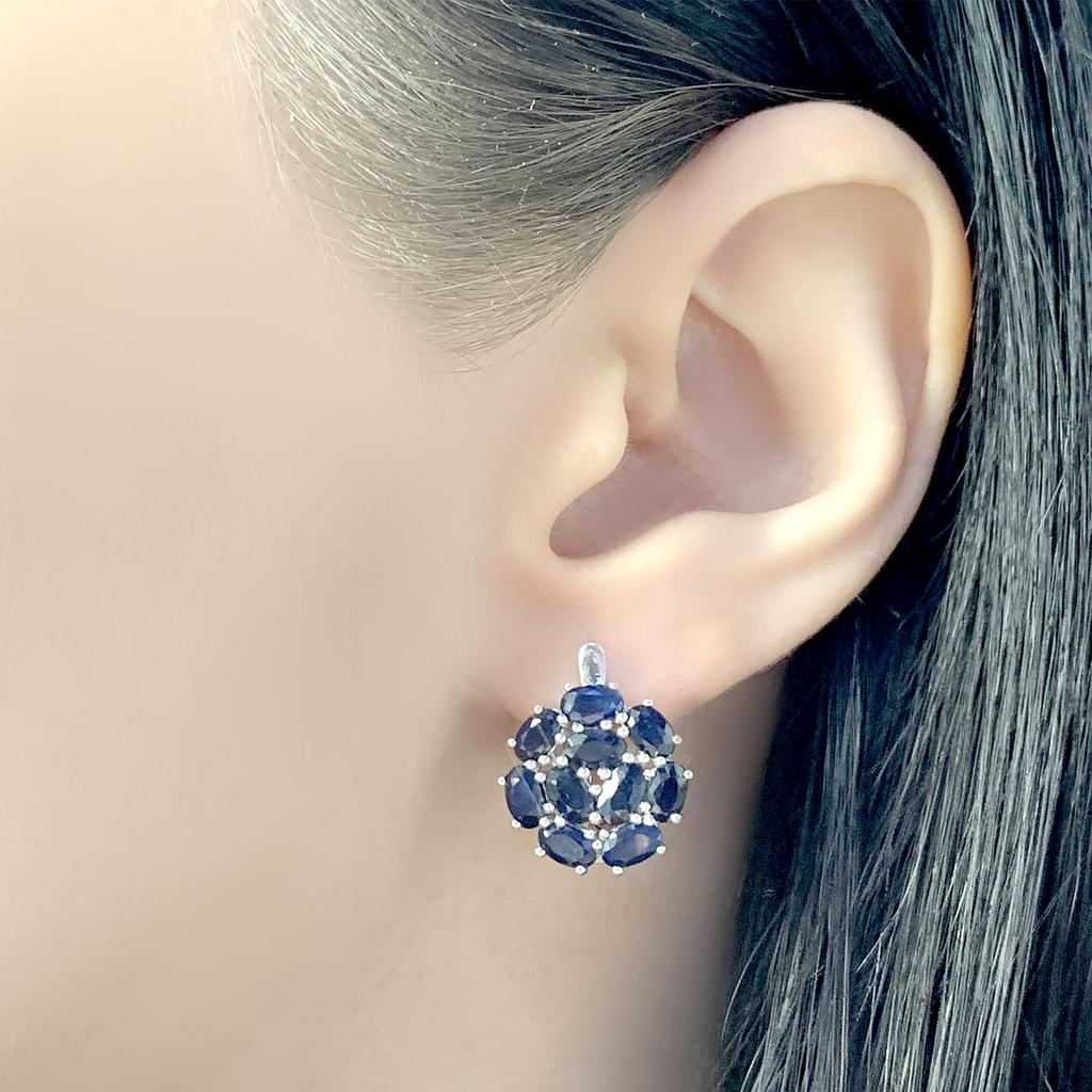 Silberohrringe mit natürlichem Saphir 5,95 ct (1987292)