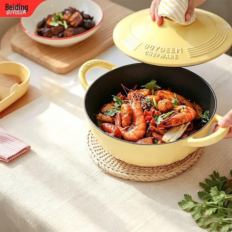Buydeem Enamel Cast Iron Pot