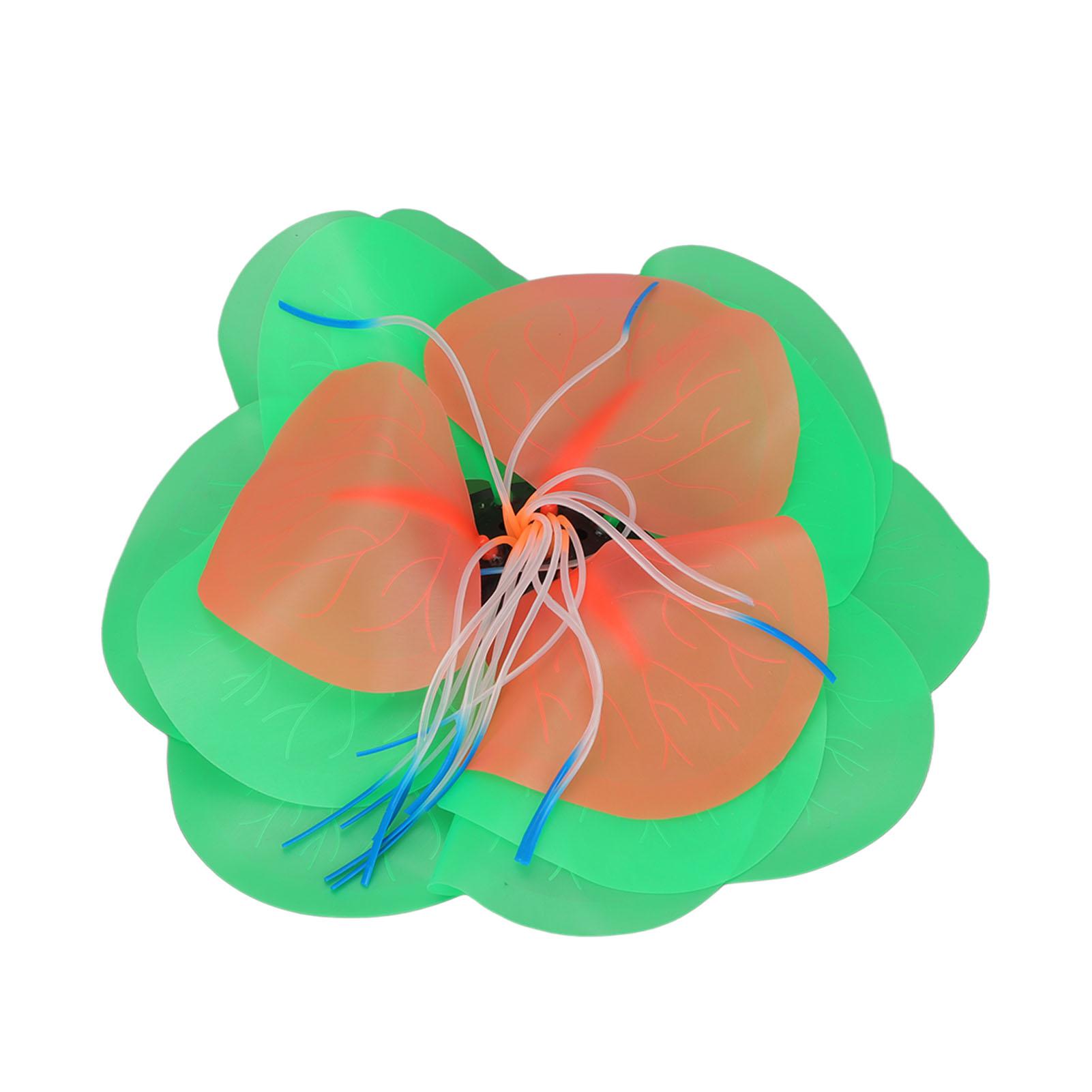 Украшения для аквариума, силиконовые светящиеся естественные растения лотоса, украшение для аквариума для аквариума зелёный