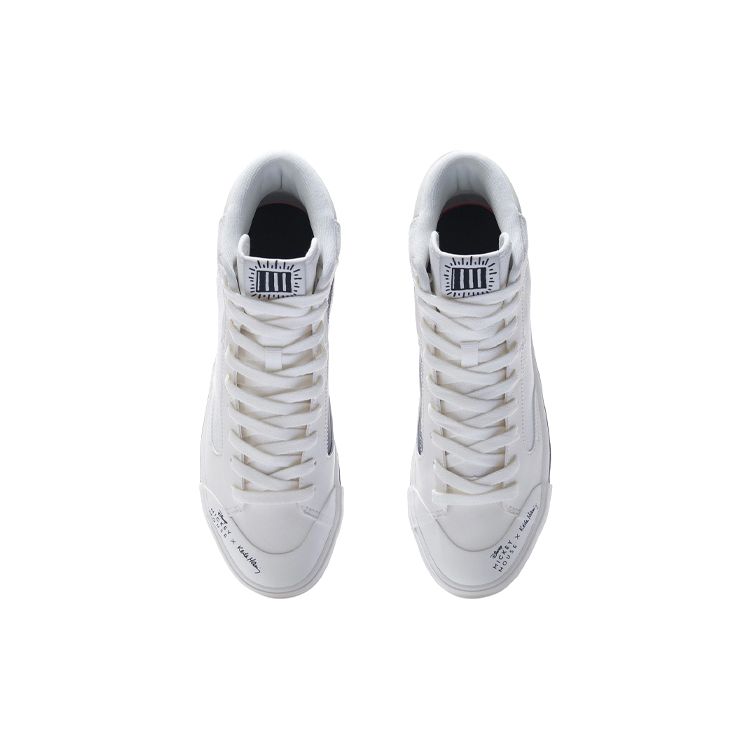 Li Ning Mickey X Keith Haring Collaboration High-Top Skate Shoes Men Skate Shoes White Black AECR061-4
