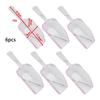6pcs Transparent Plastic Ice Scoop Household Kitchen Supplies For Scooping Up Candy Dessert Ice Cream Protein Powder