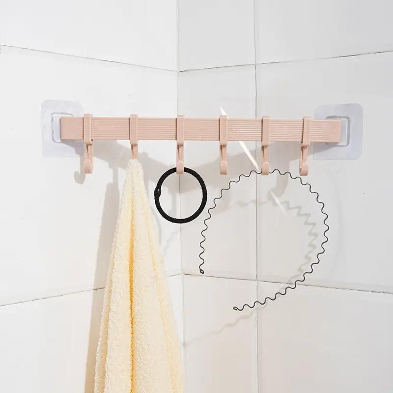 Multifunction Kitchen Storage Hook Cupboard 6 Hook Home Organizer Storage Rack Pantry Chest Tools Towels Hanger Wardrobe Hooks