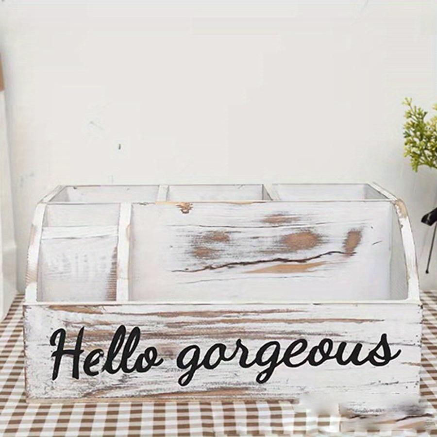 Distressed Rustic Wooden Office Desktop Organizer Shelf Tabletop Home Organizer Storage Drawers perfect Jewelry storage Display Box for Desk Vanity