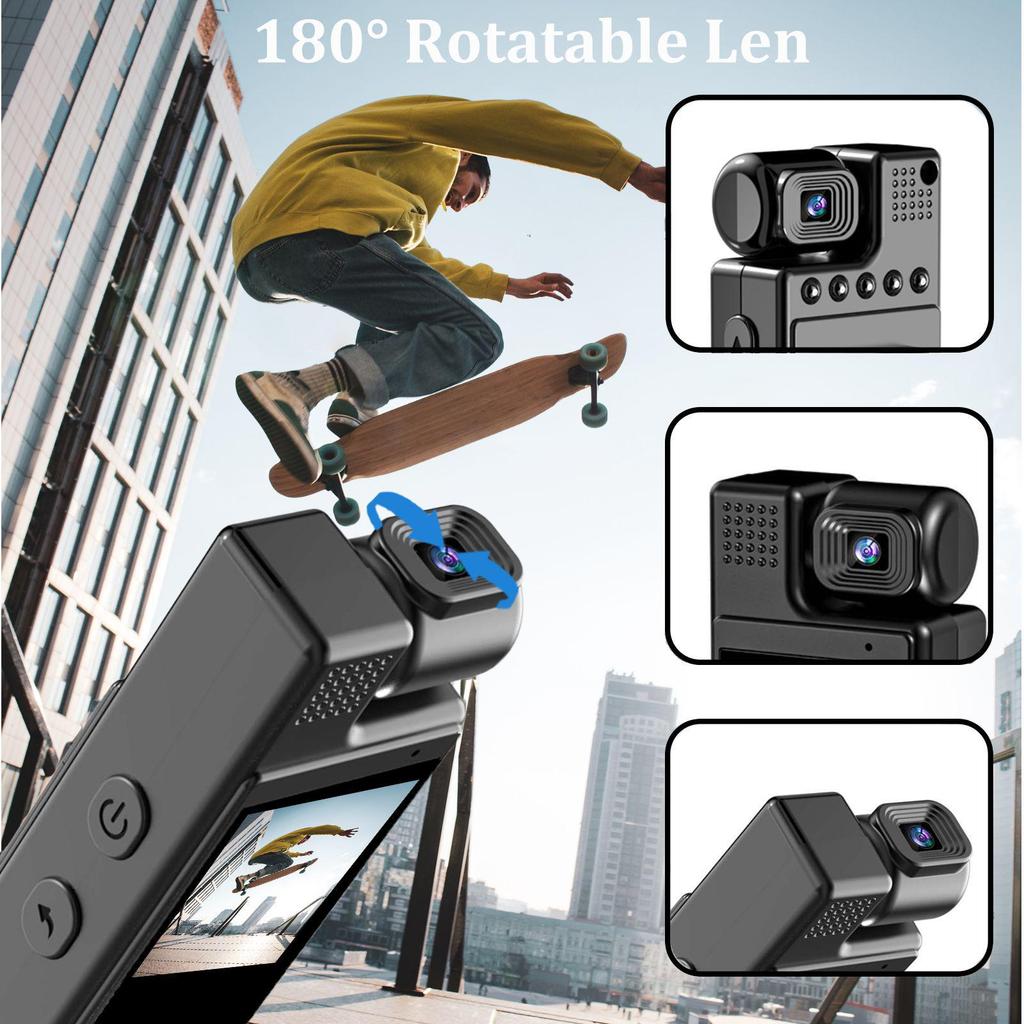 HD 1,3-Zoll-Bildschirm Tragbare WiFi Outdoor DV-Kamera mit drehbarer Linse