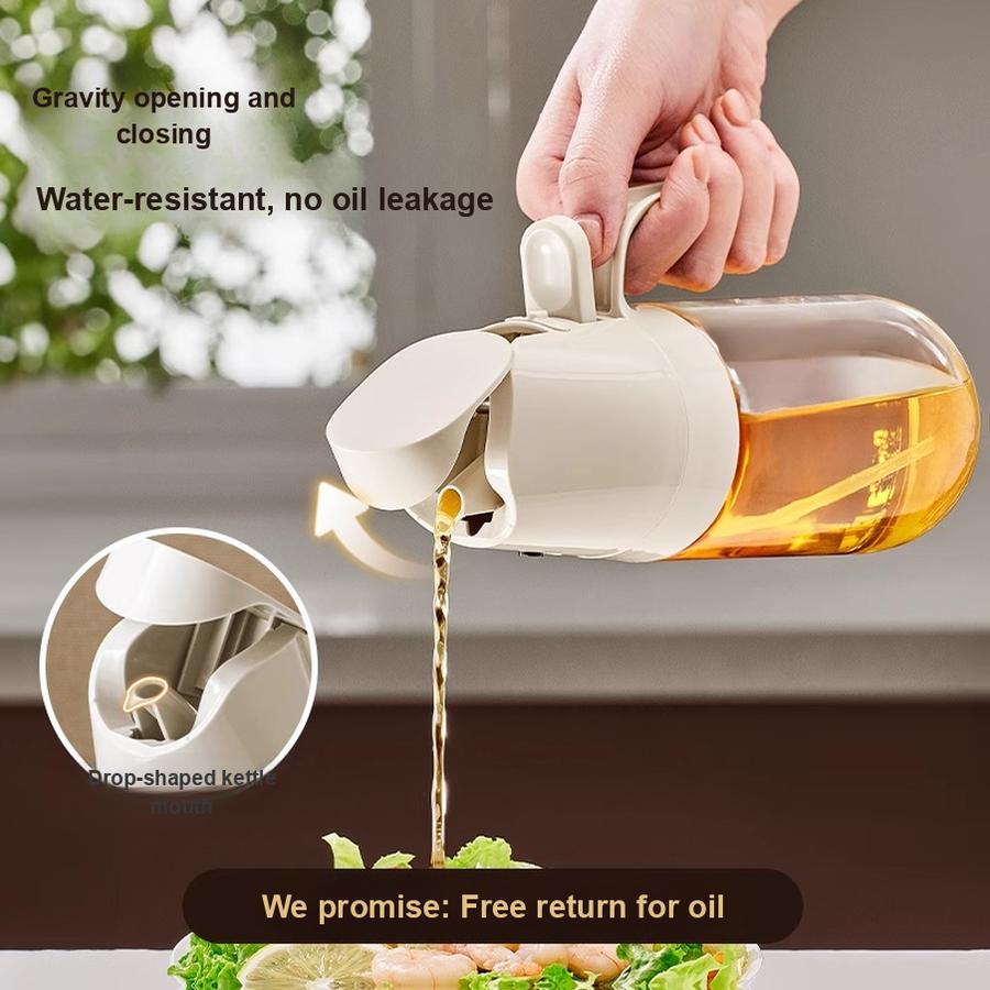 2 Pcs Oil Bottle Sprayer, 2-in-1 Pouring and Spraying Food Grade Kitchen Oil Can, Leak-Proof Glass Tank
