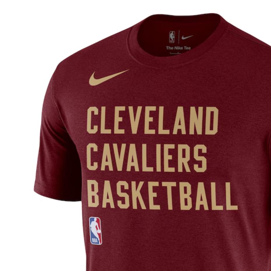 Nike Cleveland Cavaliers 23-24 Season Letter Print Knit Training Crew Neck Short Sleeve T-Shirt Men Tops Red FJ0172-677