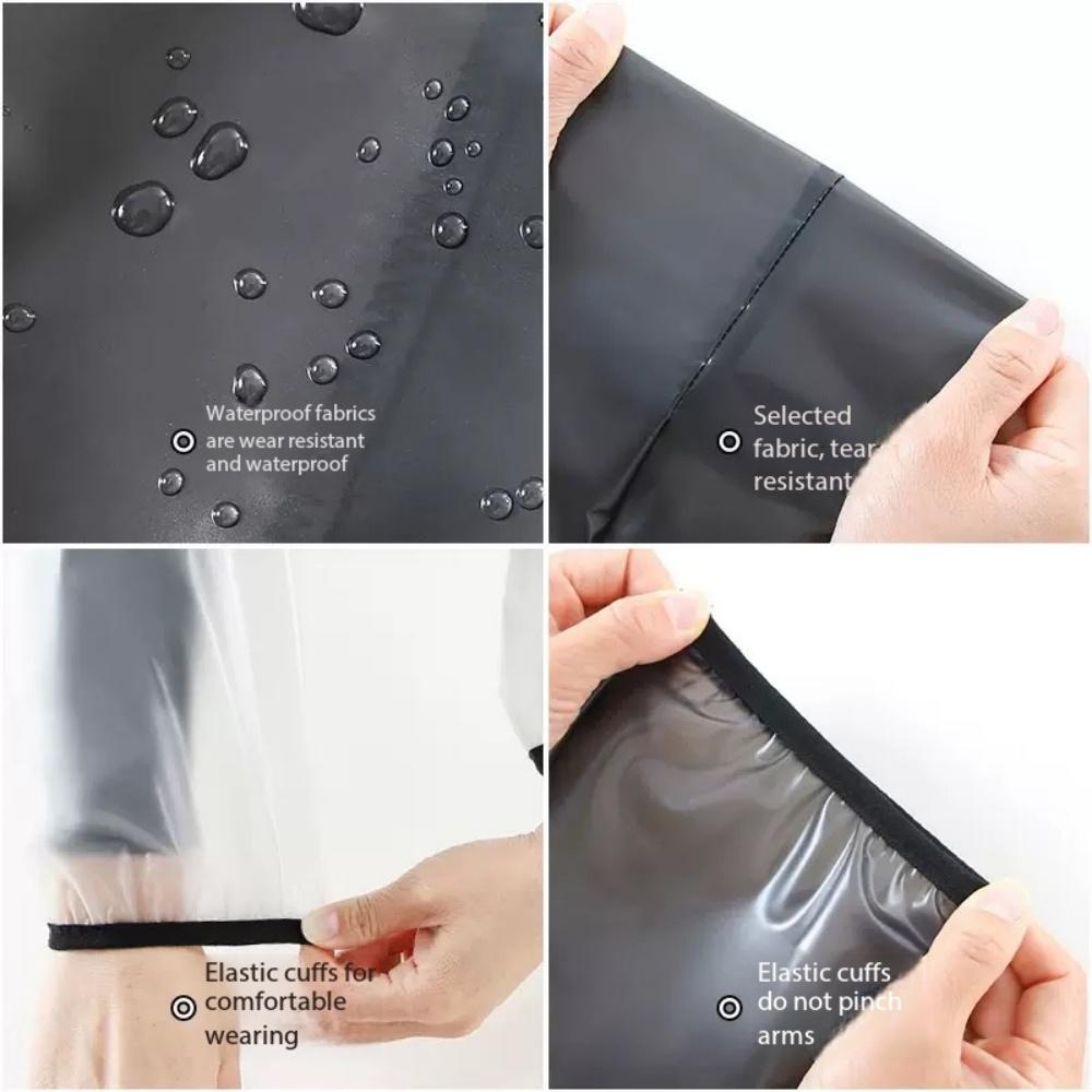 Two thick black one-piece waterproof and oil-resistant household cleaning accessories, waterproof sleeves, adult arm sleeves