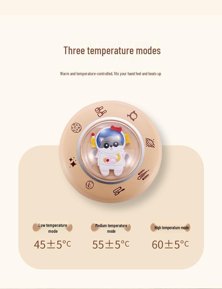 Portable Space Capsule Hand Warmer, Charger & LED Mirror