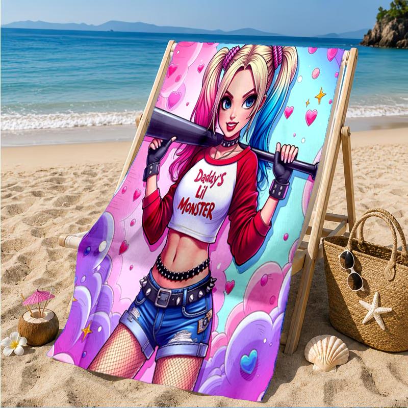 Quinn Artwork Beach Towel, Super Soft Microfiber, Perfect Gift for Her/Him, Birthday, for Pool, Beach, Travel, Decor Beach Party