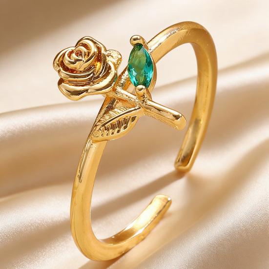 Rose Flower Ring Stackable Band Ring for Women Girls Adjustable Wrap Open Jewelry Gift for Birthday Valentine's Day