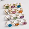 Adjustable Rhinestone Open Ring Colorful Knuckle Ring Trendy Y2K Stackable Ring  Women Girls