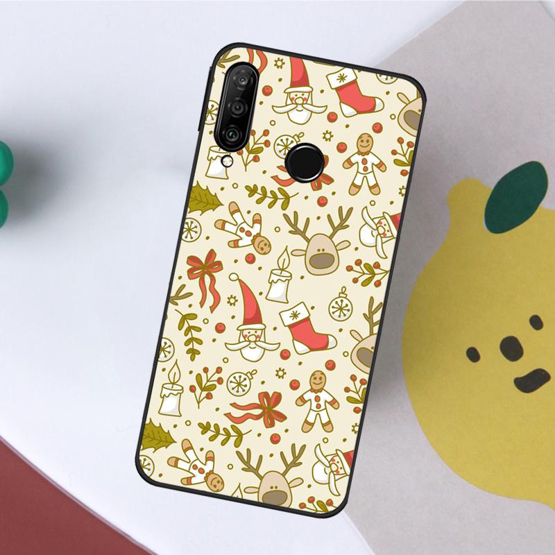Christmas Santas seamless Deer For Huawei Nova Y60 Y70 Y90 Y61 9 10 SE Nova 8i 3i 11i 5T P50 P60 Pro P20 P40 P30 Lite Case