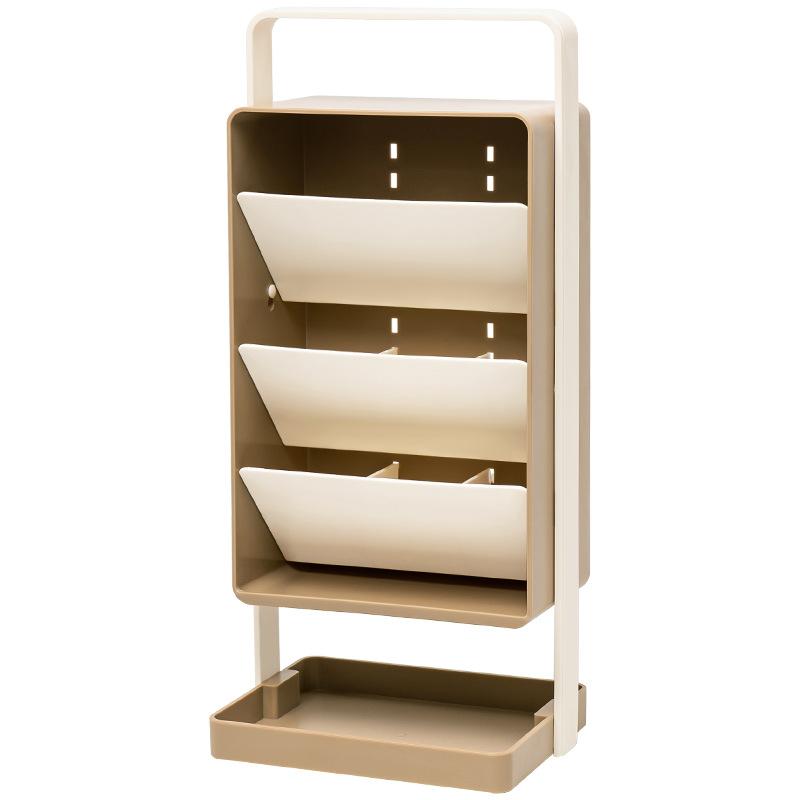 Large Capacity Minimalist Maillard Colored Storage Rack, High-value Student Desktop Multifunctional Pen Holder
