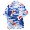 SUN SURF made in Japan goldfish pattern Short sleeve Wall crepe Aloha shirt Men's Used
