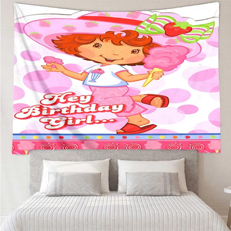 Straw-berry Quick-Dry Tapestry Hanging for Bedroom,Livingroom, Playroom,Decor Art Room Wall Tapestry Holiday and Birthday Gifts