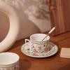 Retro sunflower coffee cup and saucer set, exquisite high-value ceramic cup, afternoon tea snack plate gift box.