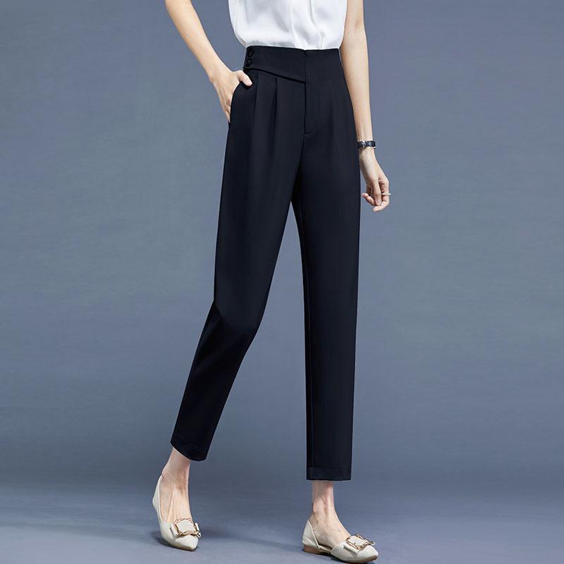 2026 Spring/Summer Women s High-Quality Cropped Trousers: Fashionable Drape Suit, Thin & Casual 4XL, Fabric Upgraded