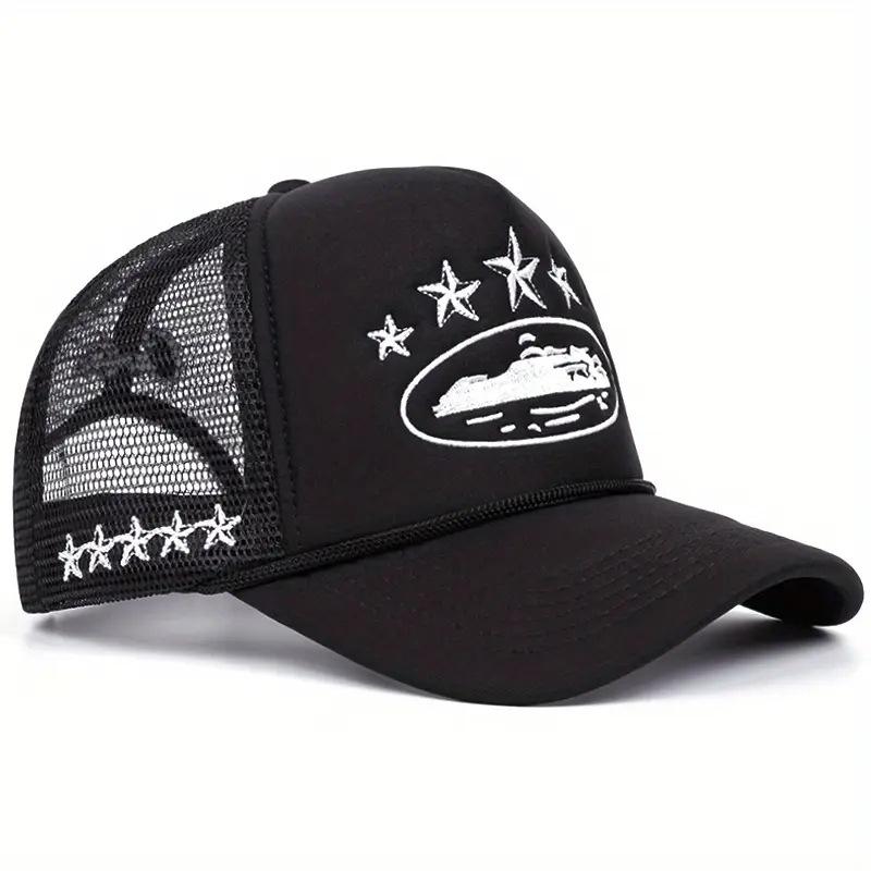 Unisex Men Women Cap Pentagram Embroidery Baseball Net Caps Spring Summer Outdoor Adjustable Casual Hats Sunscreen Hat