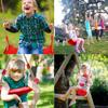 Taeku Kinderschaukelset, Kunststoff-Schaukelsitz mit Seil, Verstellbares Baumschaukel-Set-Zubehör für Innen- und Außenspielplätze (rot)