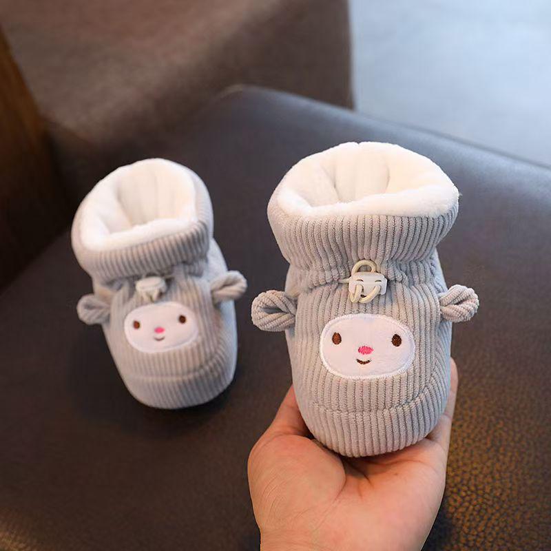 Newborn Baby Soft Sole Cotton Shoes - Thickened Velvet, Anti-Drop Foot Covers for Boys & Girls (0-1 Year)