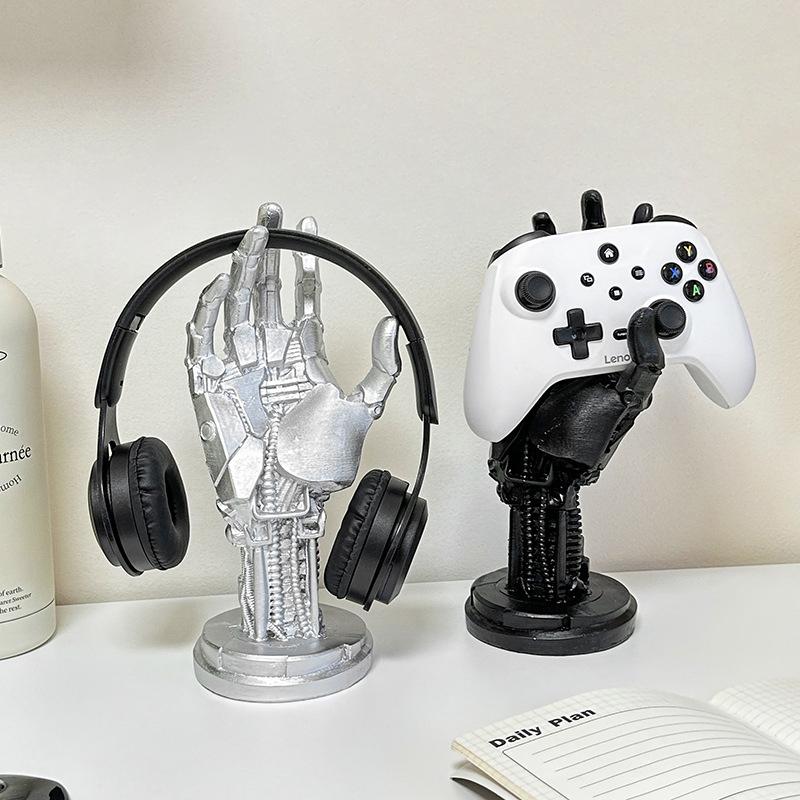 Creative Game Controller Desktop Stand Cyberpunk Mechanical Arm Simulated Robot Hand Sculpture Mechanical Hand Staute Decor
