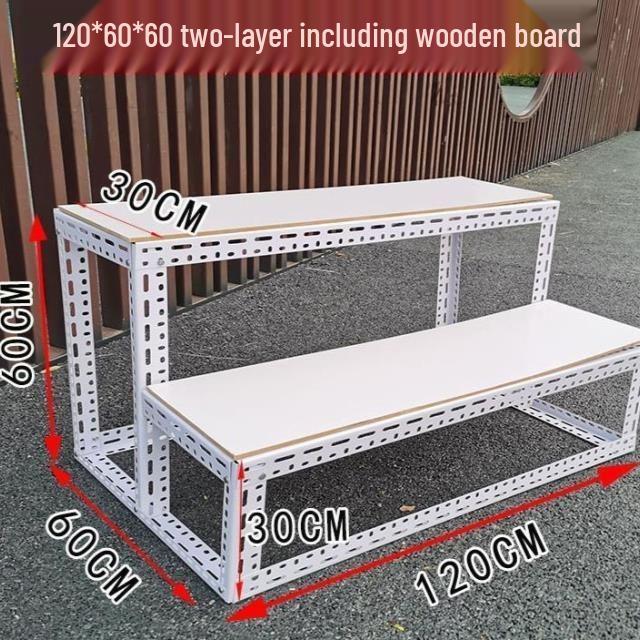 Three-Tier Trapezoidal Display Rack for Supermarket or Flower Stall
