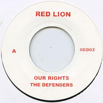 7inch Record DEFENDERS - Our Rights RED03 Red Lion 1971 UK Reggae, Ska & Dub Used