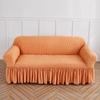 Bubble Gauze Sofa Cover with Skirt Hem All Inclusive Elastic Dust Cover for Living Room Anti Slip Furniture Protection Slipcover