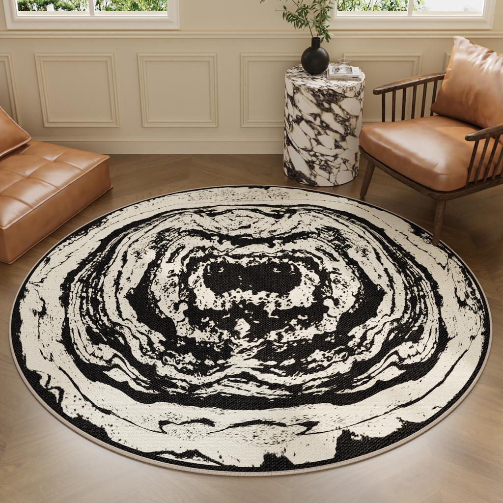 Light Luxury Carpets for Living Room Thick Plush Study Floor Mat Cream Style Bedroom Decor Round Carpet Fluffy Soft Bedside Rug