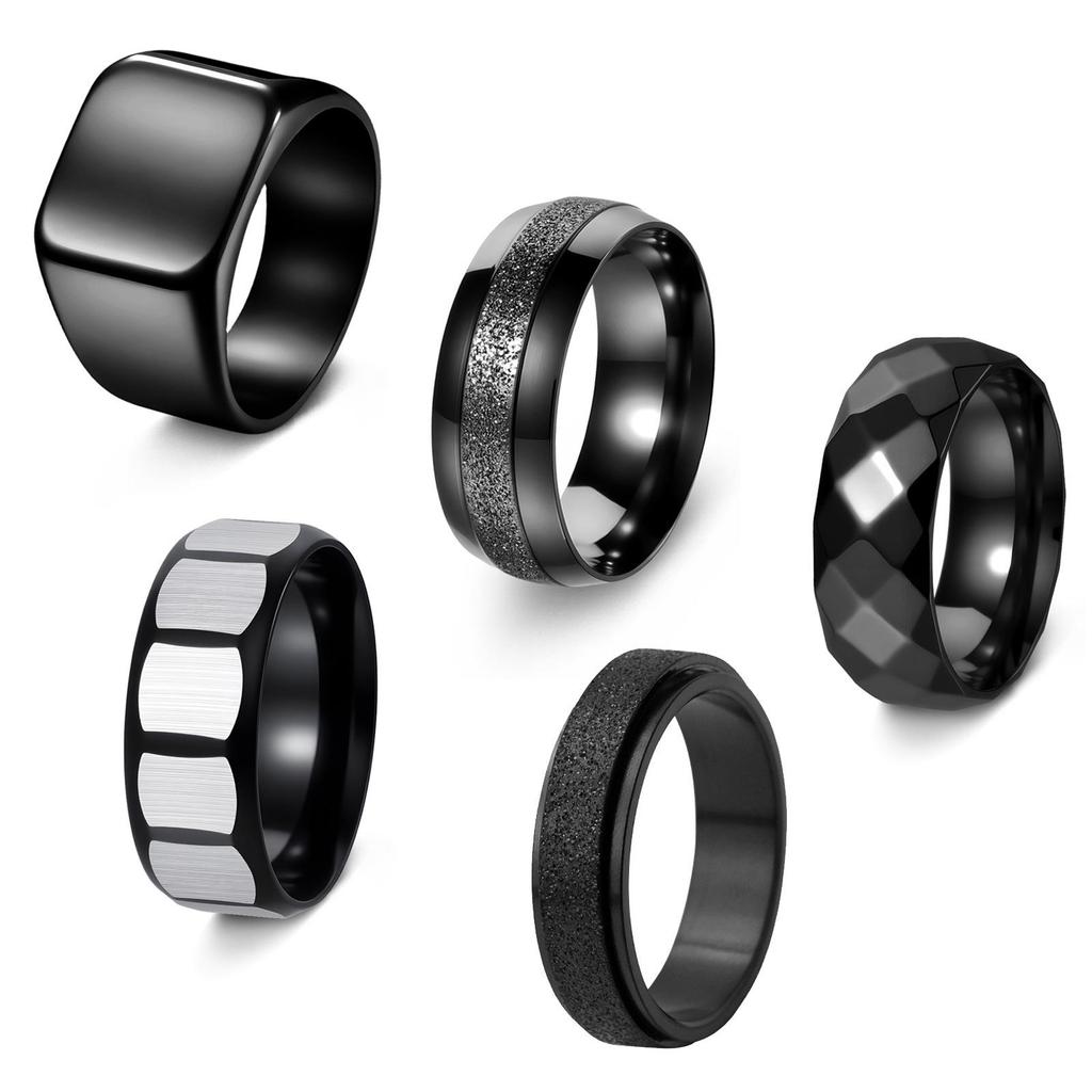 Modisches Titanium-Edelstahl-Ringset für Herren - Mehrere Stile und personalisiertes Design