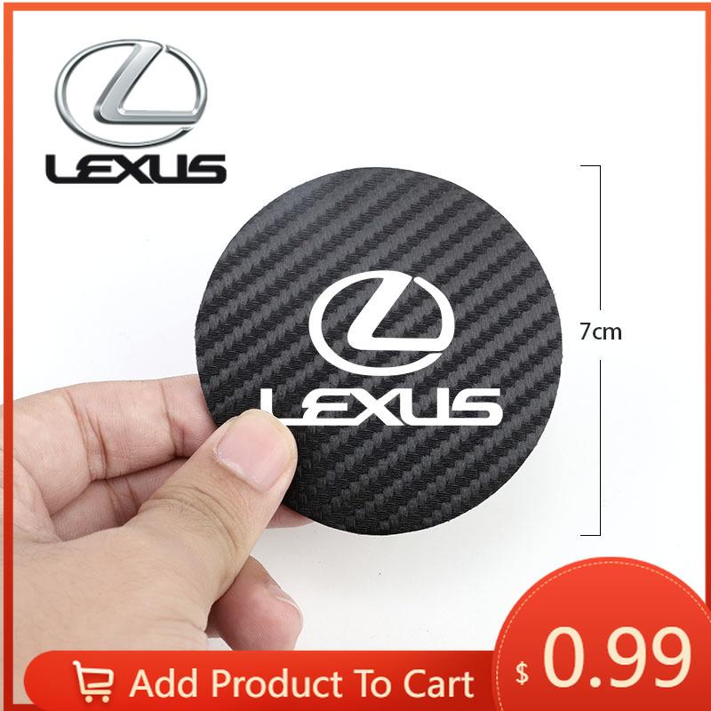 Interior Stickers For Lexus GS IS LS500h ES260 ES300h RX350h NX260 UX260 LM LC RZ450e TX 2Pcs Car Carbon Leather Water Cup Pad A