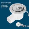 Sink Drain Assembly for Trailer and Boat Use, Angled Side Outlet Drain Fitting with Cap Chain, Plastic Body and Stainless Trim for Sink Repair