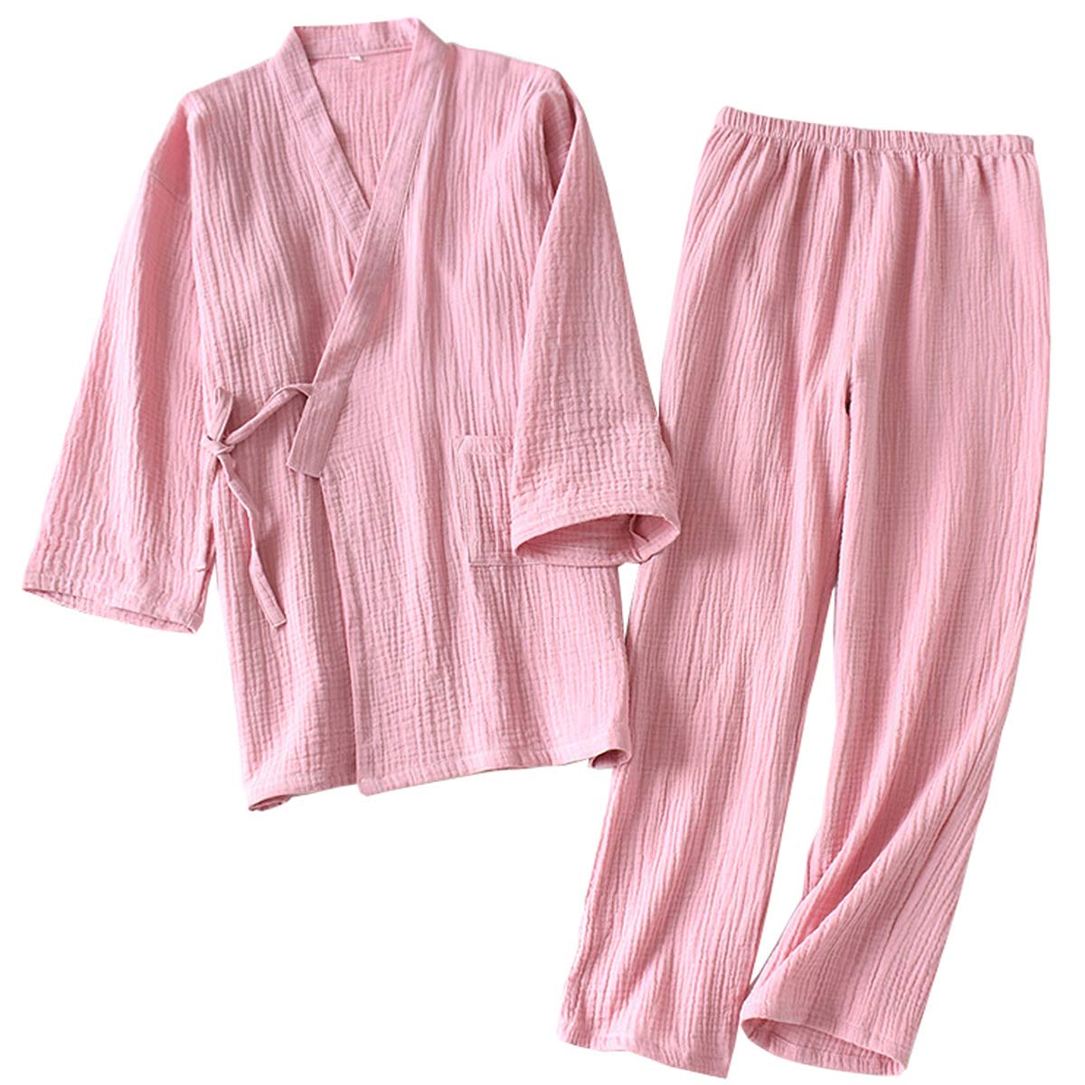 

Jinbei double room top and bottom long long at Japanese kimono [HeiKi] pajamas, layered, gauze, pair, couple, wear, men s, women s, set, sleeves,
