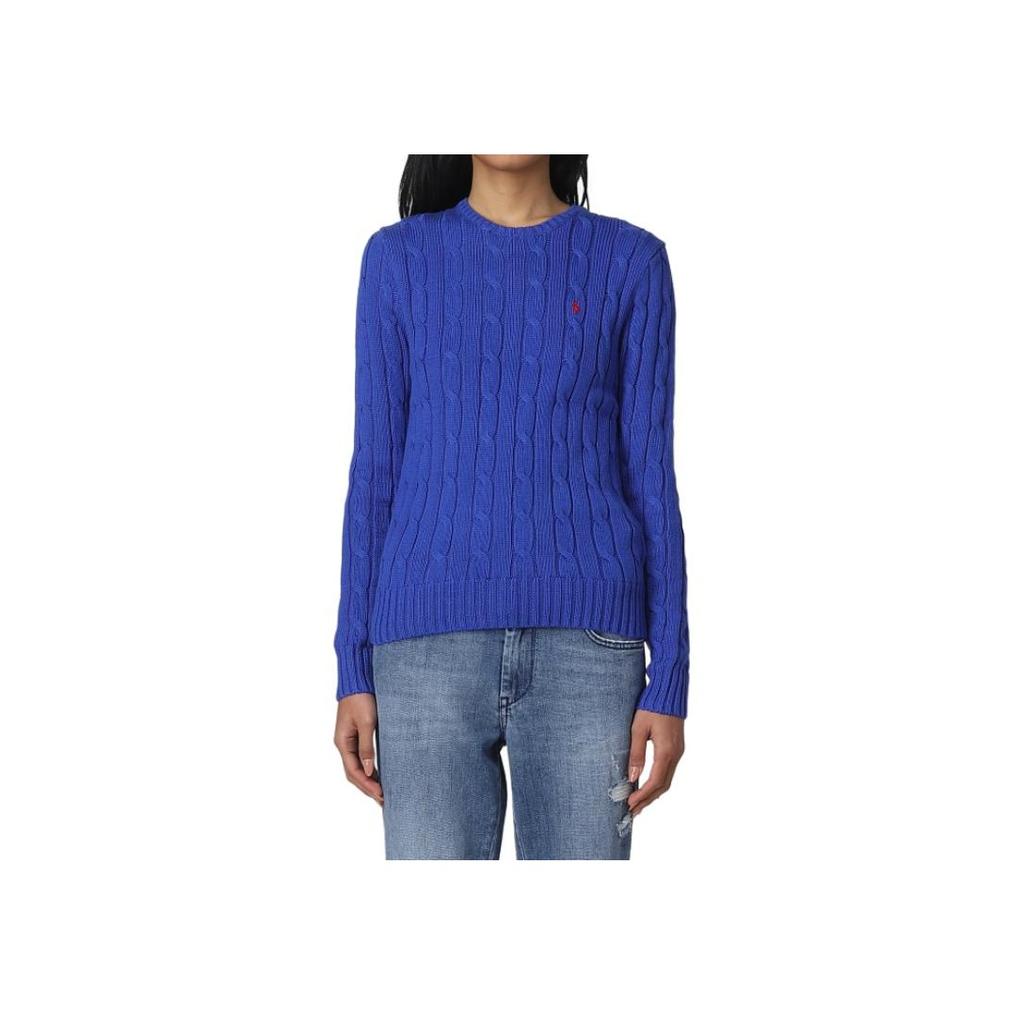 Polo Ralph Lauren Solid Color Embroidered Pony Knit Sweater Women Sweater Blue 580009088