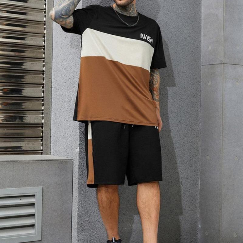 New Summer Vacation Leisure Daily 3D Men's Sports Wear Large Round Neck Short Sleeved T-shirt Shorts Set Casual Street Clothing