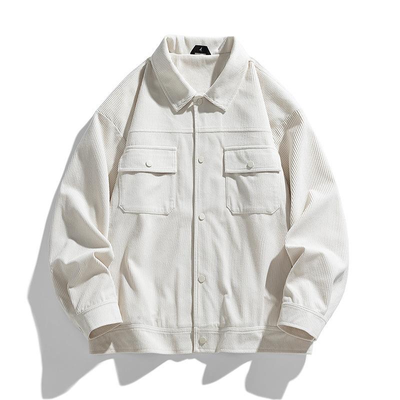 Corduroy Jacket Men's Spring and Autumn New Workwear Multi-Pocket Lapel Trendy Casual Cardigan Loose Jacket