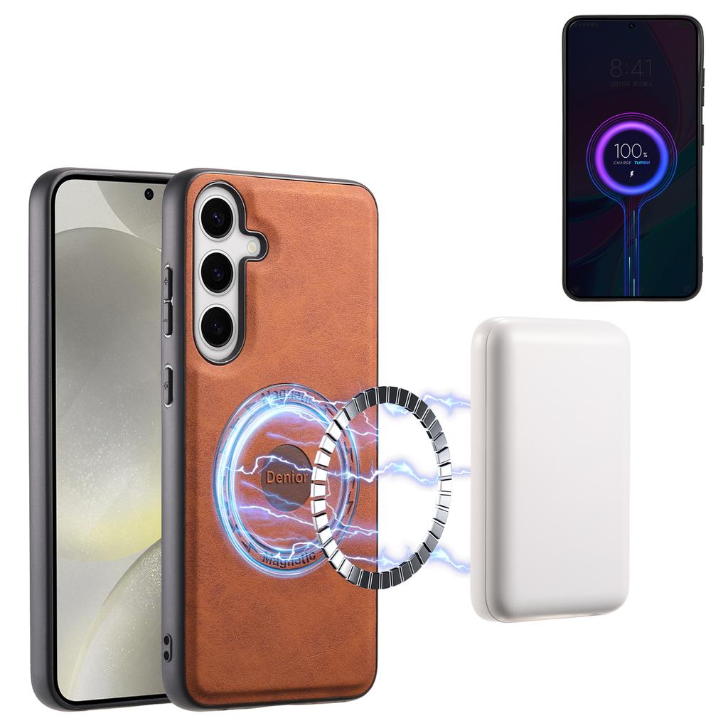 DENIOR D14 For Samsung Galaxy S24+ Case Kickstand Card Slots Phone Cover Magnetic Case