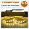 Waterproof 220V LED Strip Lights: Tri-Color, Self-Adhesive, Extra Bright for Living Room, Ceiling Trough, and Outdoor Use