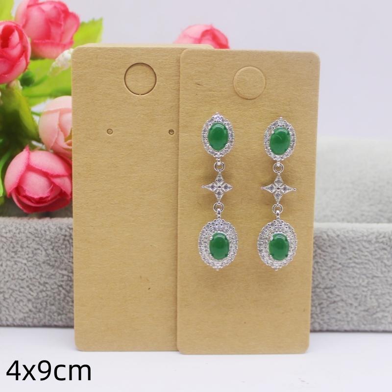 Lot de 50 cartes multi-formats en papier blanc/kraft, pour boucles d'oreilles, colliers et bijoux