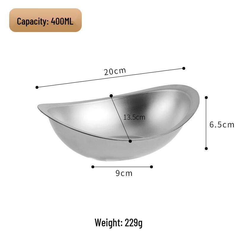 

Lainuo 304 Stainless Steel Boat-Shaped Serving Bowl