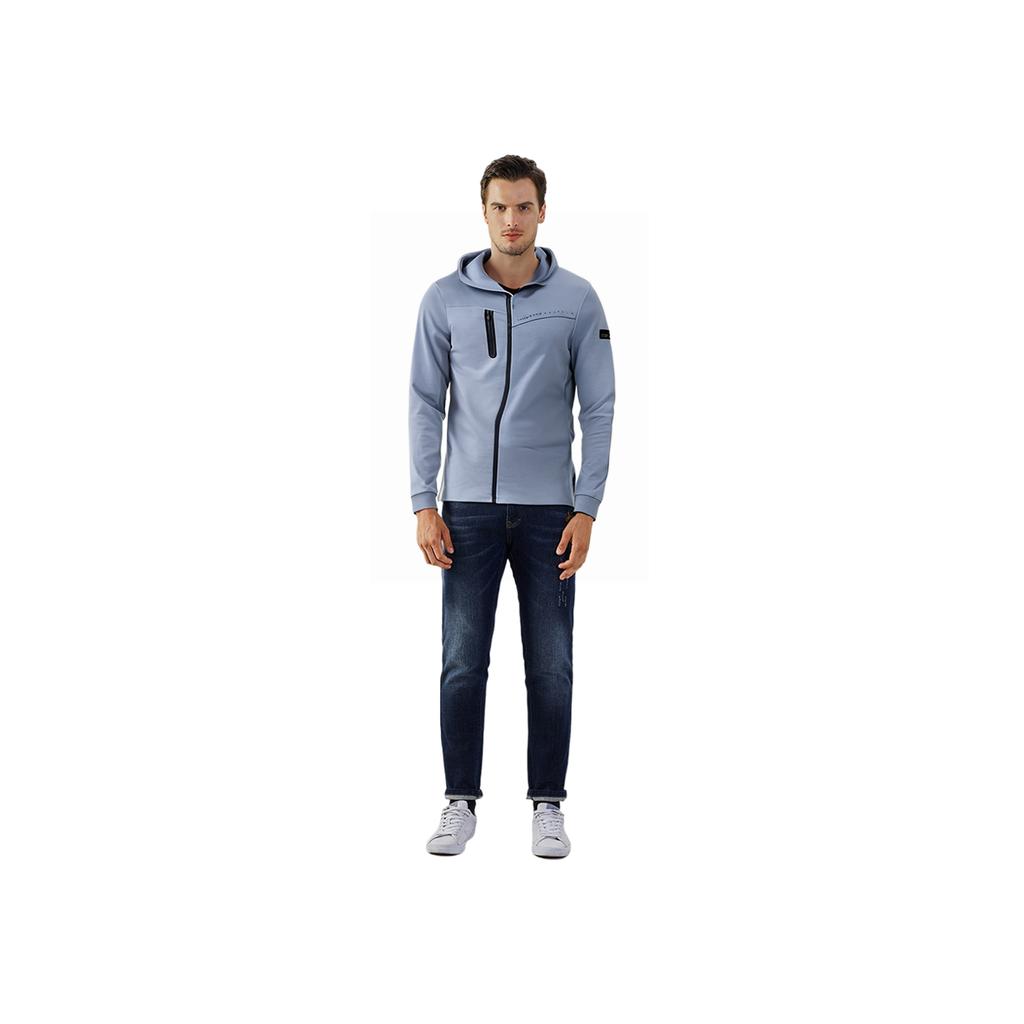 Anta Color Block Zipper Hooded Thick Jacket Men Jacket Ancient-Wall-Gray 152347706-3
