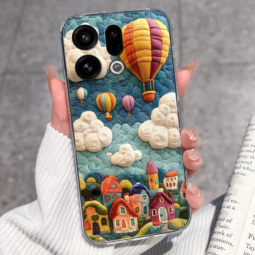 For Oppo Find X9 X8 X7 X5 Pro X2 Lite Reno8 Pro Pro+ Phone Case Black Cat Wine Glass Patterns Transparent TPU Protection Covers For Oppo Bumper Casing