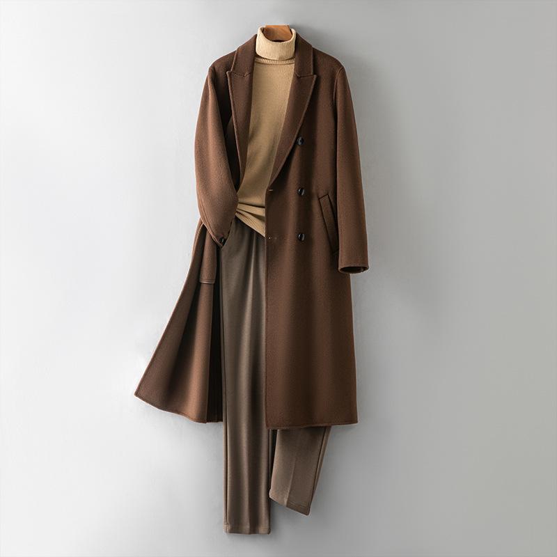 

Осенне-зимнее шерстяное двухстороннее шерстяное пальто Длинное шерстяное пальто Мужское шерстяное пальто до колена 4XL