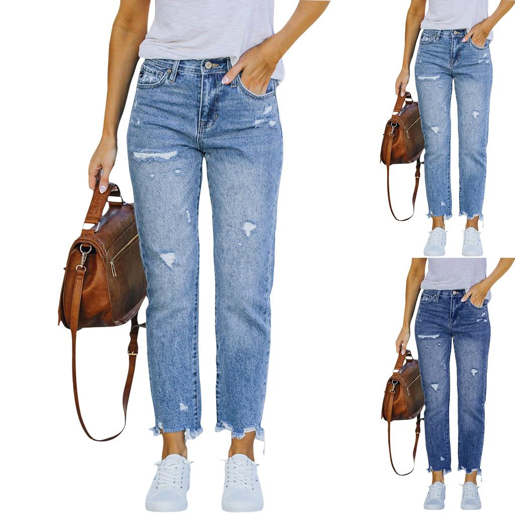 Women's Denim Classic Versatile High Waist Fashionable Trousers