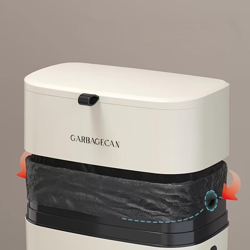 1pc Wall Mounted Trash Can, Household Large Capacity Living Room Toilet Good Appearance Horizontal With Lid Slim Garbage Can, Kitchen Accessories