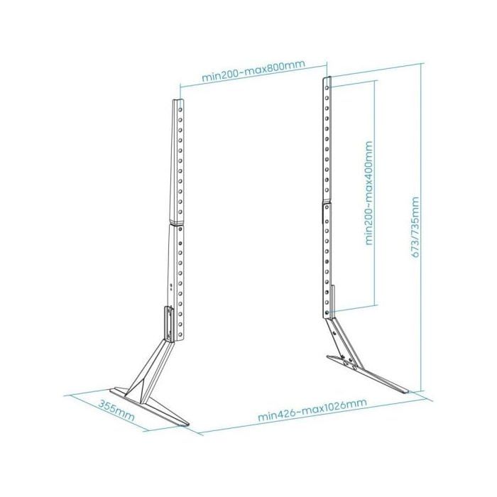 Table Mount - TOOQ - DB2375F-B - VESA Compatible - Max Weight. 40 Kg - Black