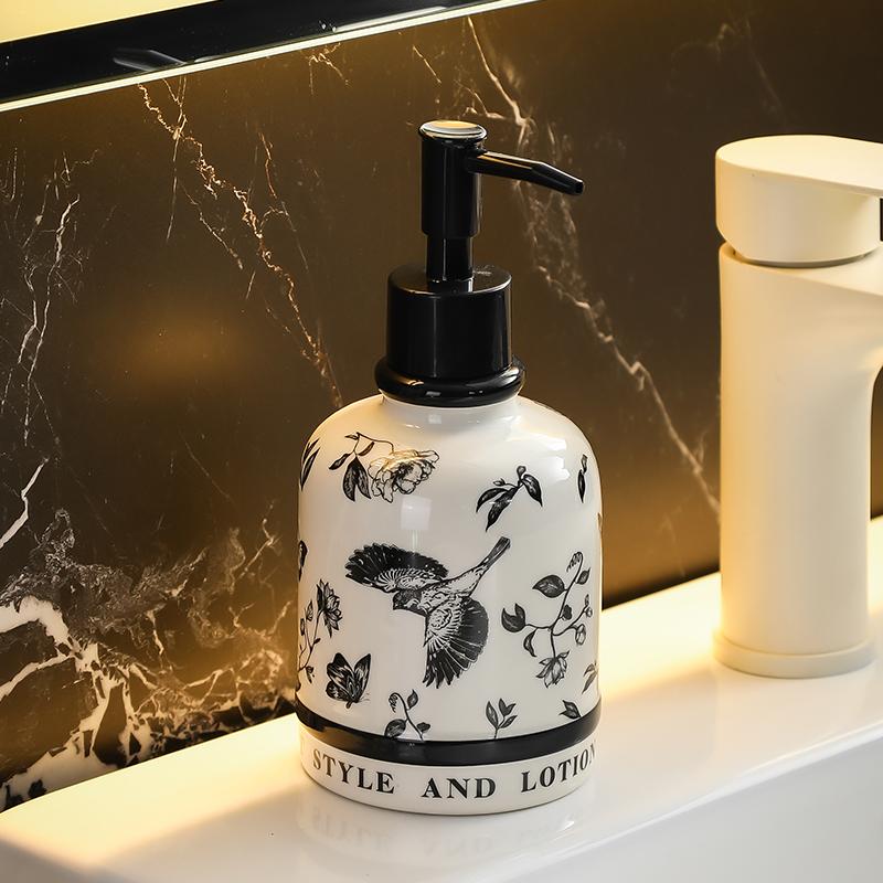 

390ML antique hand sanitizer bottle Ceramic bathroom shower gel shampoo press bottle lotion separate bottles shampoo dispenser белый
